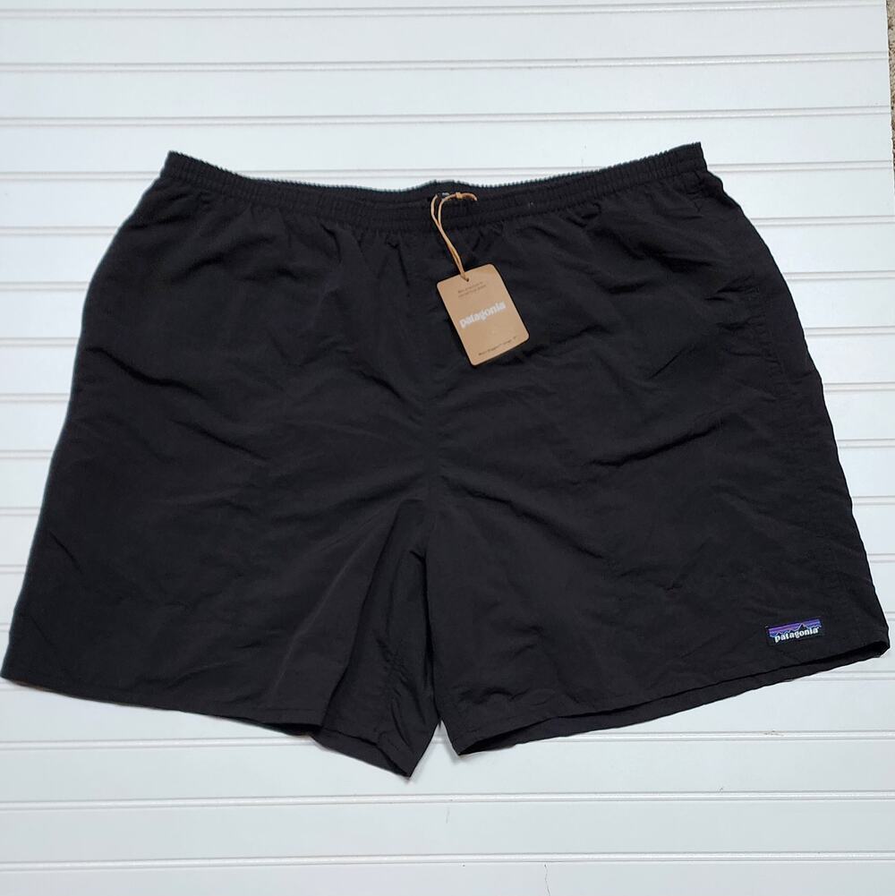 NWT Patagonia Men's Baggies Longs-7" Shorts Lined-Black W/Black Size XXL